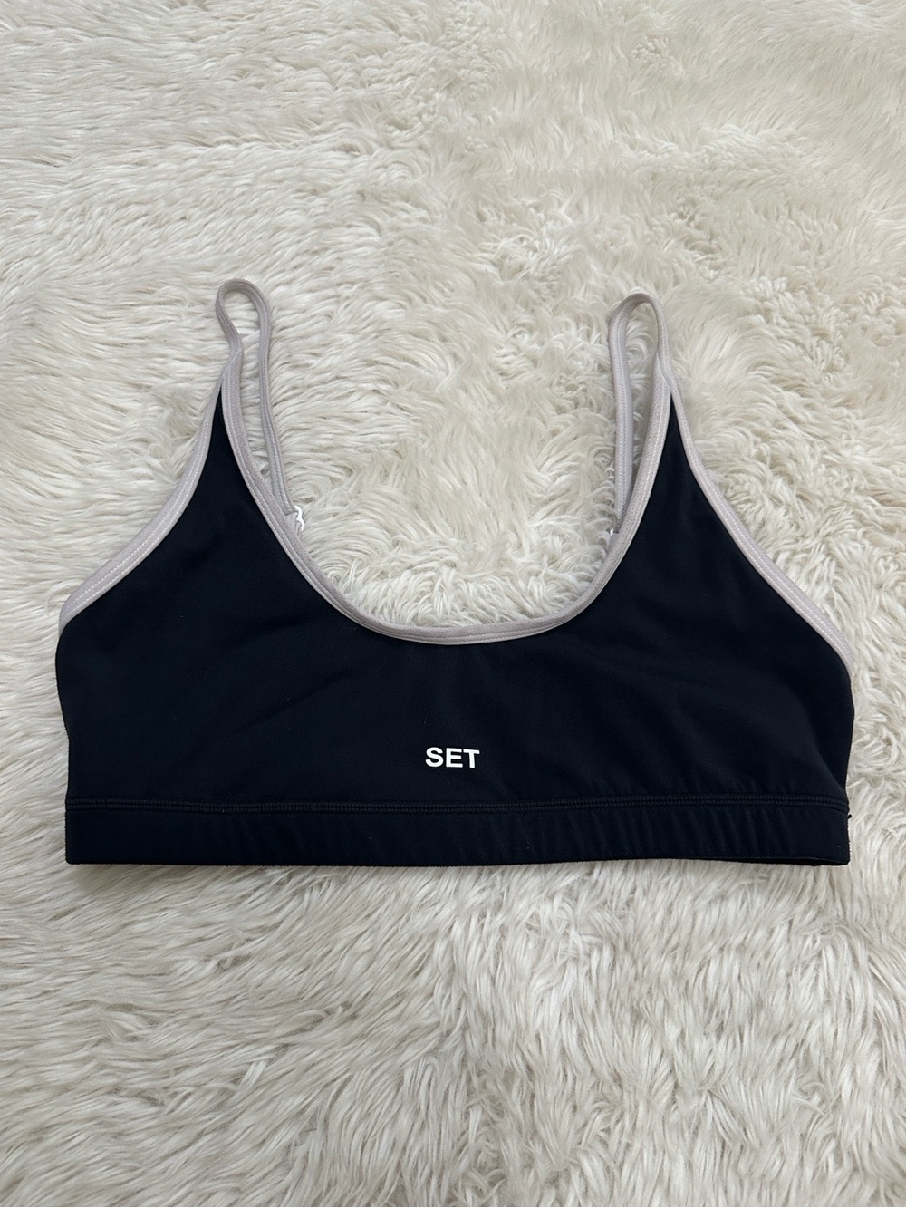 SET Active Airluxe Sports Bralette with white piping
